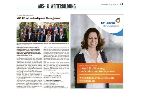 NDS HF in Leadership und Management KV Luzern Berufsakademie